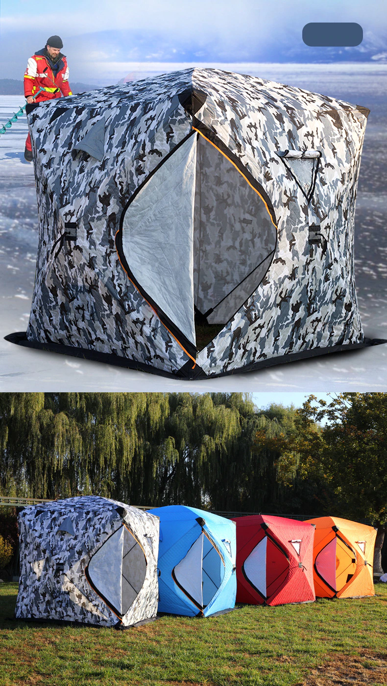 Cheap Goat Tents Large Space Thicken Three Layers Cotton Warm Keeping Winter Ice Fishing Tent Windproof Waterproof Anti snow Camping Fishing Tent Tents 